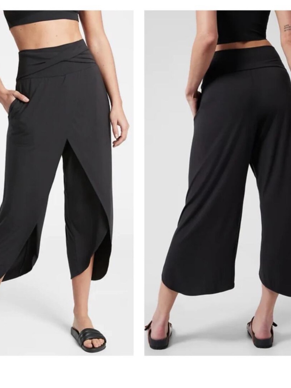 Athleta Black release pants -Wrap-Style